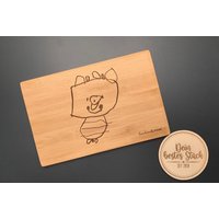 Holzbrettchen "Kunstwerk" - Geschenk, Schneidebrett, Frühstücksbrett von DeinbestesStueck