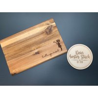 Holzbrettchen "Lieblingsmensch" Personalisiert - Geschenk, Schneidebrett, Frühstücksbrett von DeinbestesStueck