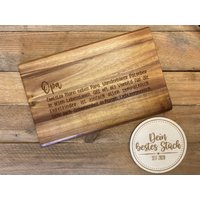 Holzbrettchen "Opa" - Geschenk, Schneidebrett, Frühstücksbrett von DeinbestesStueck