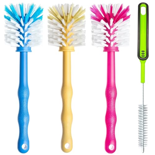 - 4er Set Reinigungsbürste – Spülbürste für Mixbehälter und Messer - Ideales Zubehör zum Reinigen von Küchenmaschinen, Standmixer - Bürste je (1x Blau/ 1x Gelb /1x Pink/ 1x Grün) von Deine Bürste