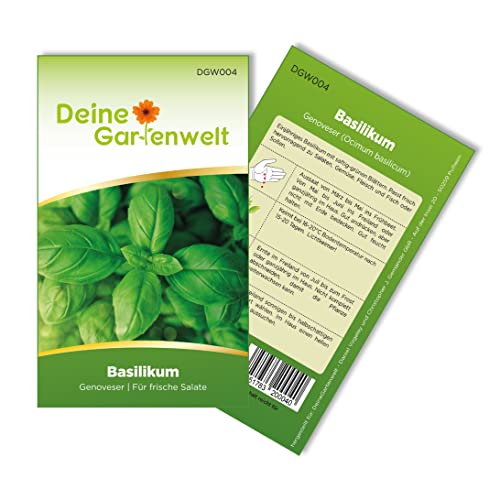 Basilikum Genoveser Samen - Ocimum basilicum - Basilikumsamen - Kräutersamen - Saatgut für 150 Pflanzen von Deine Gartenwelt