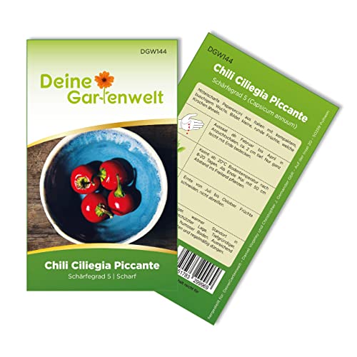 Chili Ciliegia piccante Samen - Capsicum annuum - Chilisamen - Gemüsesamen - Saatgut für 5 Pflanzen von Deine Gartenwelt