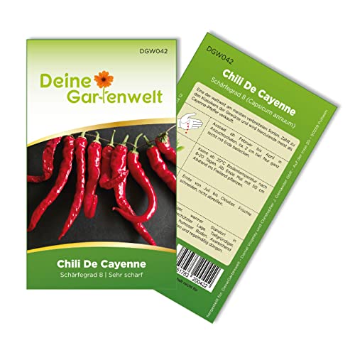 Chili De Cayenne Samen - Capsicum annuum - Chilisamen - Gemüsesamen - Saatgut für 30 Pflanzen von Deine Gartenwelt