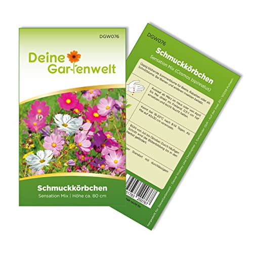 Cosmea Schmuckkörbchen Sensation Mix Samen - Cosmos bipinnatus - Cosmeasamen - Blumensamen - Saatgut für 70 Pflanzen von Deine Gartenwelt