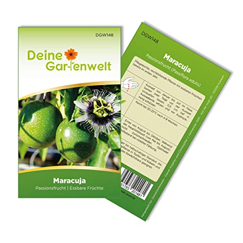 Maracuja Passionsfrucht Samen - Passiflora edulis - Maracujasamen - Obstsamen - Saatgut für 10 Pflanzen von Deine Gartenwelt