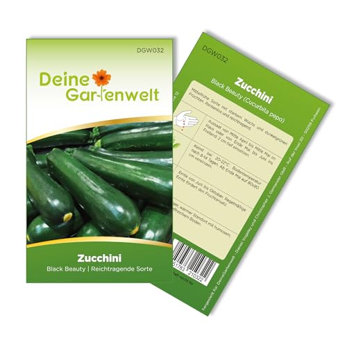 Zucchini Black Beauty Samen - Cucurbita pepo - Zucchinisamen - Gemüsesamen - Saatgut für 5 Pflanzen von Deine Gartenwelt