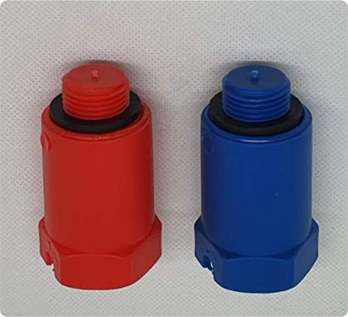 1/2" Baustopfen Set rot blau Abdrückstopfen Dichtprüfung Wasserleitung Fittings von Evenes