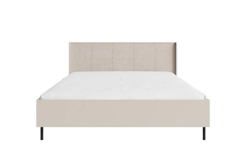 Deine Möbel 24 Bettgestell GEORGIA 14 160/200 cm in Sandbeige (1 tlg., 1-tlg., 1 tlg), Polsterkopfteil, Bettkasten, Lattenrost, Metallrahmen, Georgia-Serie von Deine Möbel 24