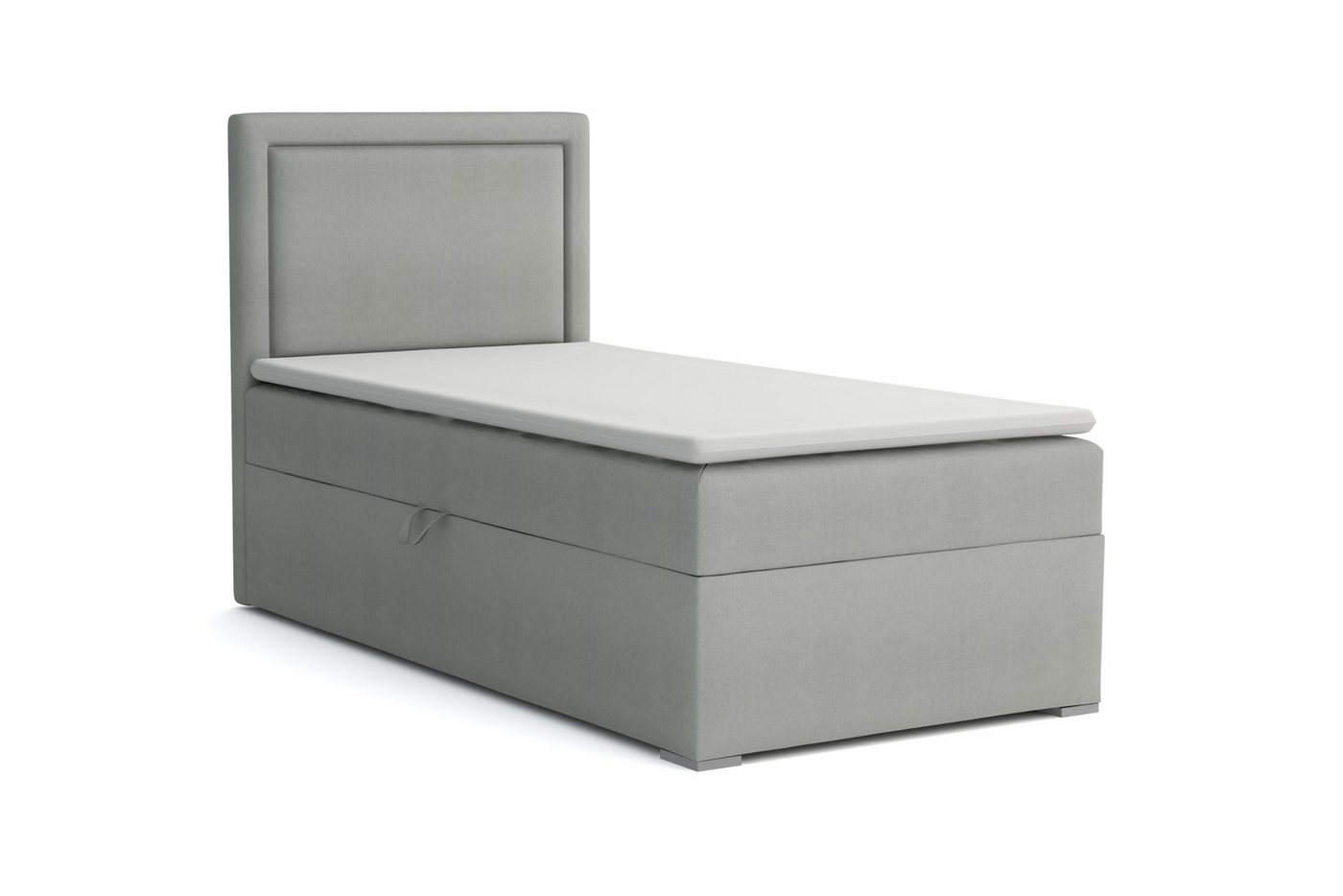 Deine Möbel 24 Boxspringbett ALA Boxbett Einzelbett Polsterbett Jugendbett (Beige Hellgrau Anthrazit Schwarz, 2-St., Bonellfederkernmatratze H3 Taschenfederkernmatratze H4), 90x200 100x200 Veloursstoff von Deine Möbel 24
