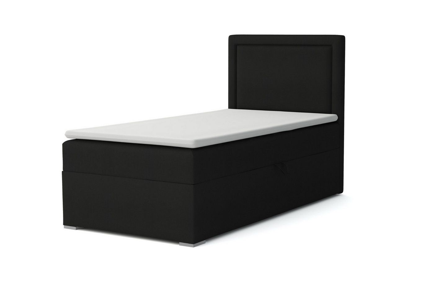 Deine Möbel 24 Boxspringbett ALA Boxbett Einzelbett Polsterbett Jugendbett (Beige Hellgrau Anthrazit Schwarz, 2-St., Bonellfederkernmatratze H3 Taschenfederkernmatratze H4), 90x200 100x200 Veloursstoff von Deine Möbel 24