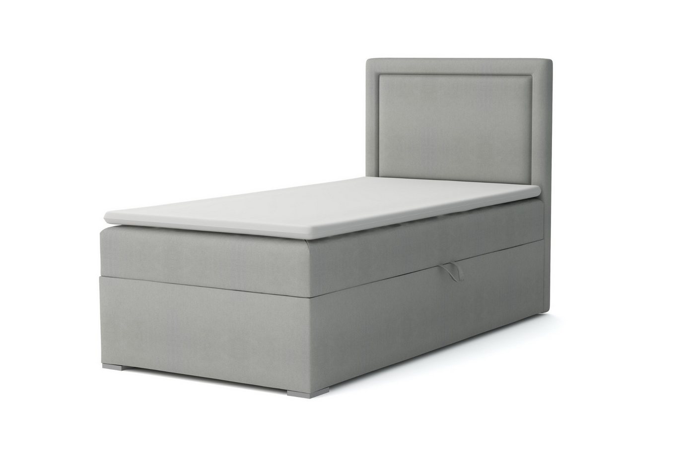 Deine Möbel 24 Boxspringbett ALA Boxbett Einzelbett Polsterbett Jugendbett (Beige Hellgrau Anthrazit Schwarz, 2-St., Bonellfederkernmatratze H3 Taschenfederkernmatratze H4), 90x200 100x200 Veloursstoff von Deine Möbel 24