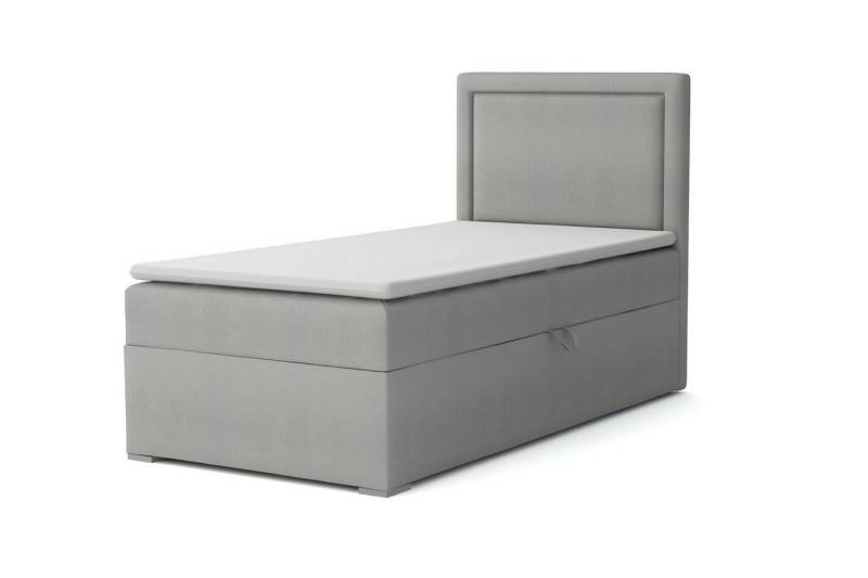 Deine Möbel 24 Boxspringbett ALA Boxbett Einzelbett Polsterbett Jugendbett (Beige Hellgrau Anthrazit Schwarz, 2-St., Bonellfederkernmatratze H3 Taschenfederkernmatratze H4), 90x200 100x200 Veloursstoff von Deine Möbel 24