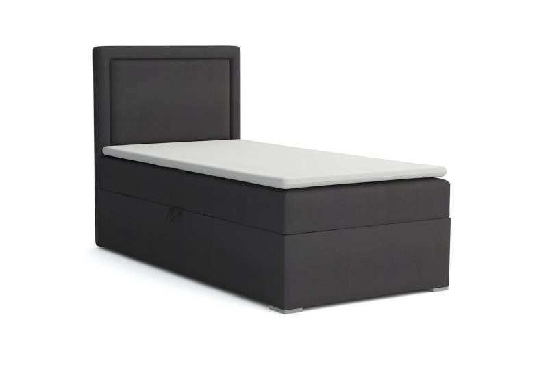 Deine Möbel 24 Boxspringbett ALA Boxbett Einzelbett Polsterbett Jugendbett (Beige Hellgrau Anthrazit Schwarz, 2-St., Bonellfederkernmatratze H3 Taschenfederkernmatratze H4), 90x200 100x200 Veloursstoff von Deine Möbel 24