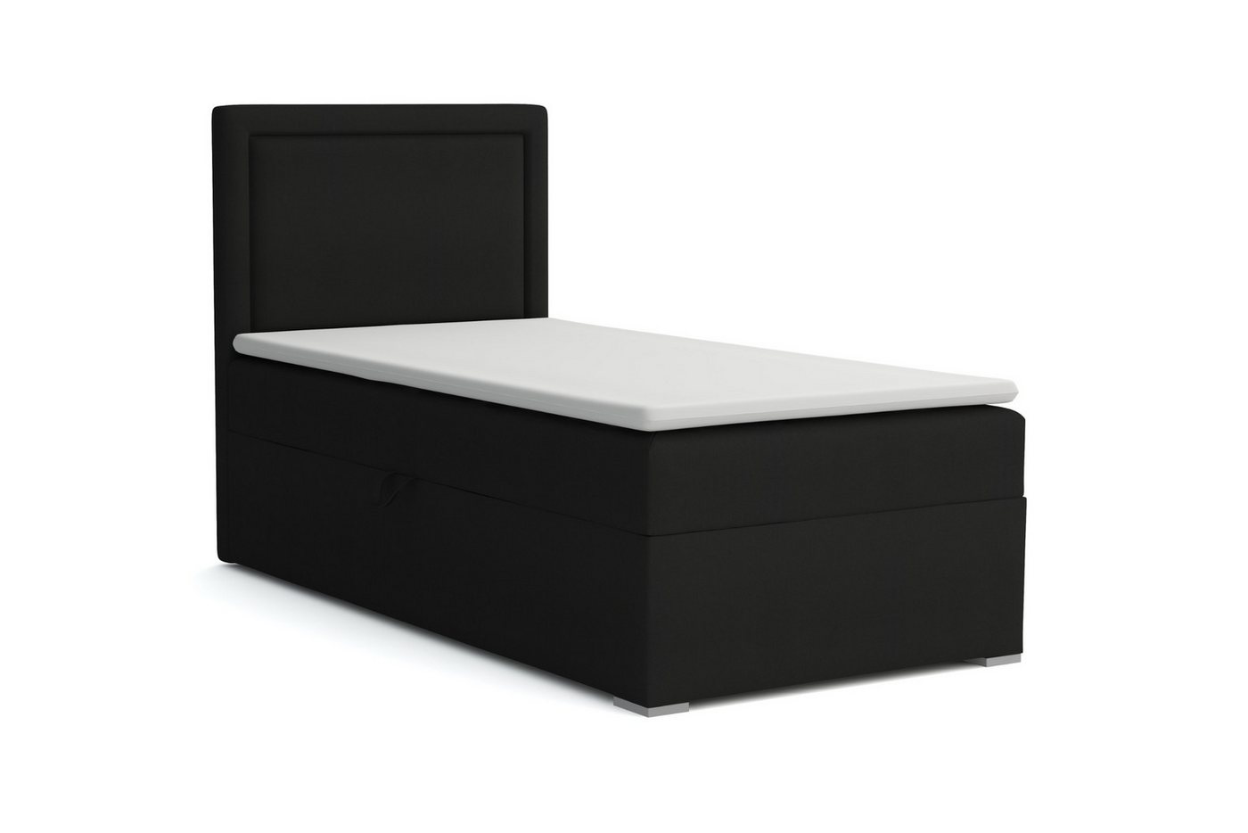 Deine Möbel 24 Boxspringbett ALA Boxbett Einzelbett Polsterbett Jugendbett (Beige Hellgrau Anthrazit Schwarz, 2-St., Bonellfederkernmatratze H3 Taschenfederkernmatratze H4), 90x200 100x200 Veloursstoff von Deine Möbel 24