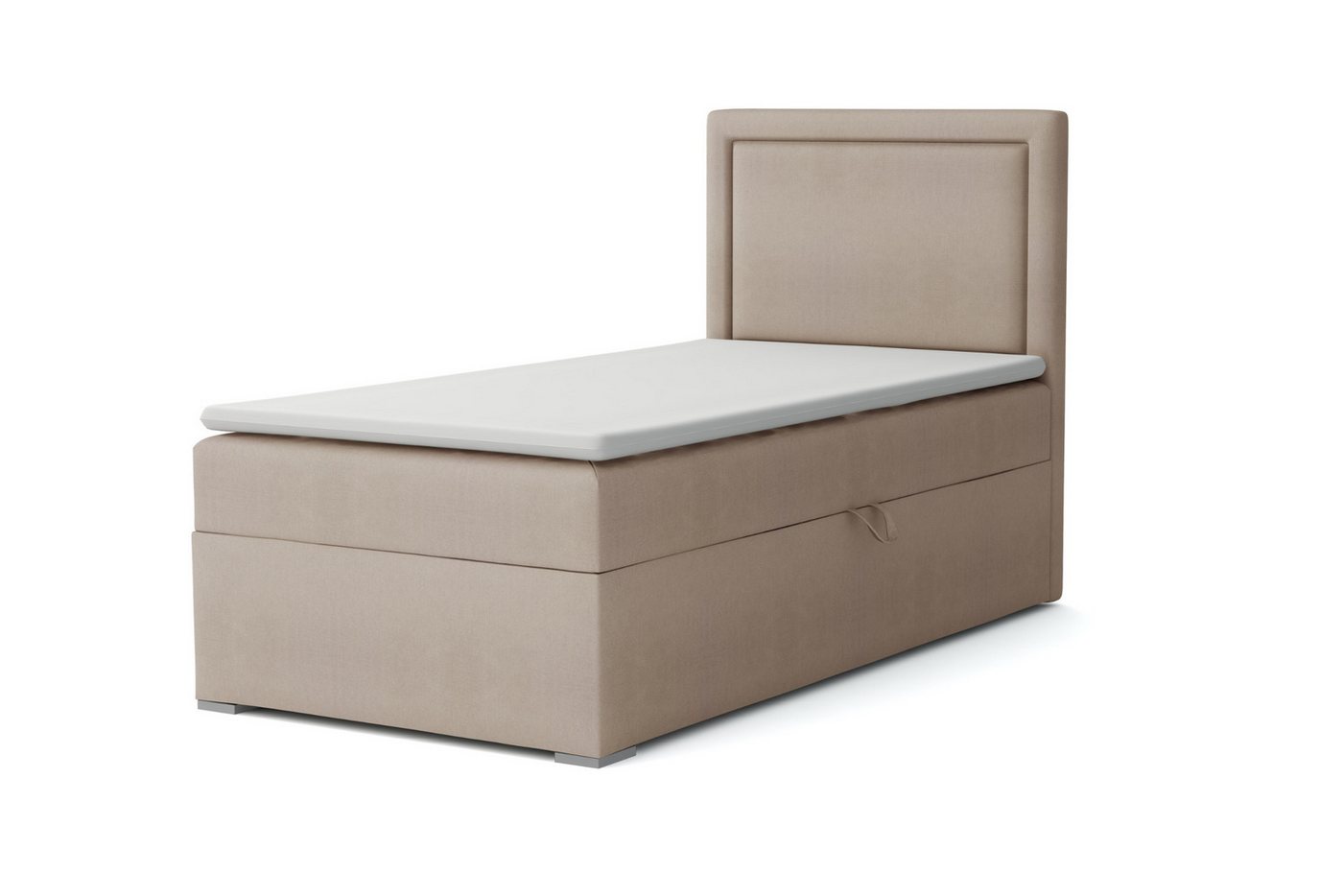 Deine Möbel 24 Boxspringbett ALA Boxbett Einzelbett Polsterbett Jugendbett (Beige Hellgrau Anthrazit Schwarz, 2-St., Bonellfederkernmatratze H3 Taschenfederkernmatratze H4), 90x200 100x200 Veloursstoff von Deine Möbel 24