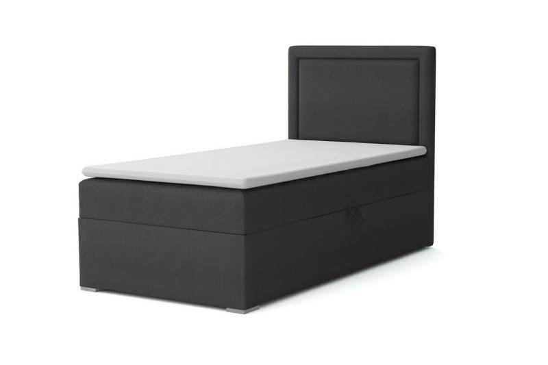 Deine Möbel 24 Boxspringbett ALA Boxbett Einzelbett Polsterbett Jugendbett (Beige Hellgrau Anthrazit Schwarz, 2-St., Bonellfederkernmatratze H3 Taschenfederkernmatratze H4), 90x200 100x200 Veloursstoff von Deine Möbel 24