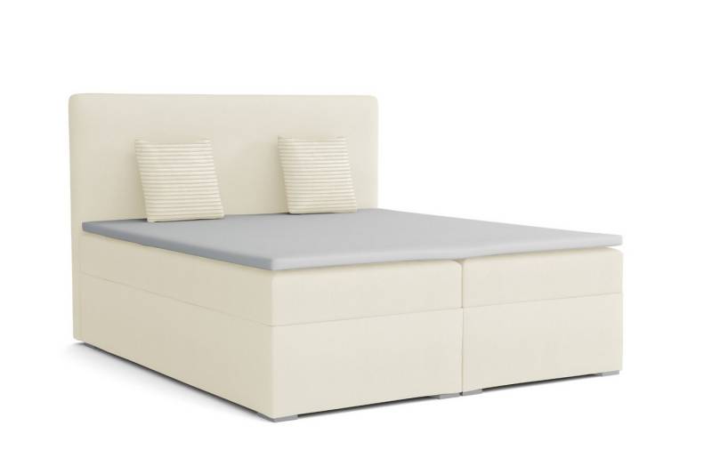 Deine Möbel 24 Boxspringbett BASIC Boxbet Polsterbett Komplettbett Hotelbett (Ehebett Bett inkl. Matratzen H3 oder H4 zur Auswahl, 3-St., Boxbett Beige Hellgrau Grau Dunkelgrau Anthrazit Schwarz), 120x200 140x200 160x200 180x200 200x200 inkl. Bettkasten und Topper von Deine Möbel 24