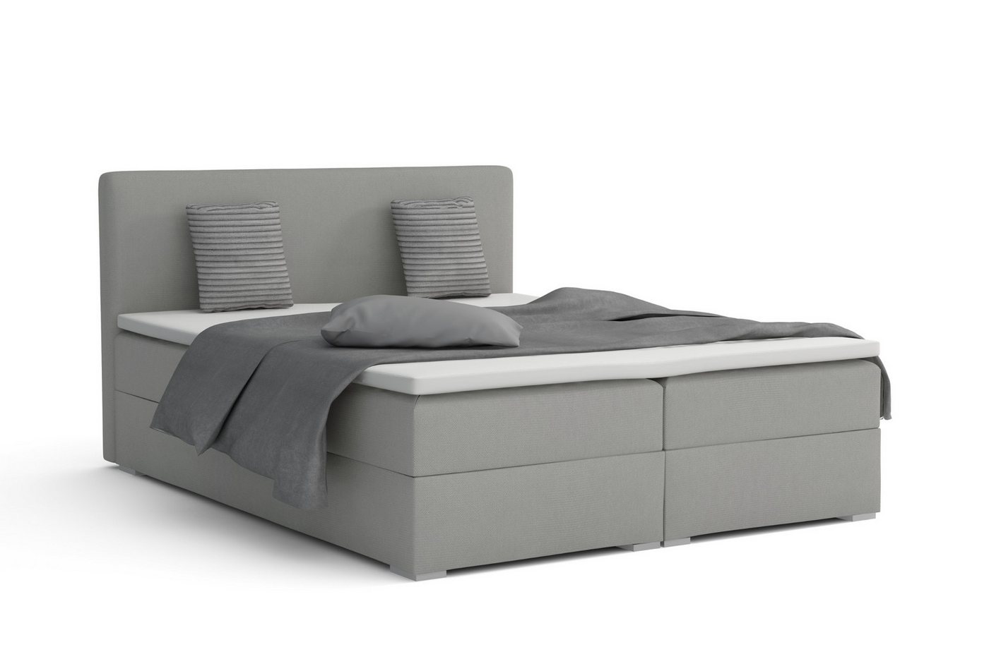 Deine Möbel 24 Boxspringbett BELLO Boxspring Komplettbett Polsterbett Bonellfederkernmatratzen (Beige Creme Grau Dunkelgrau Graphit Anthrazit Schwarz, 3-St., Boxbett Velours Samt 140x200 160x200 180x200 200x200), inkl. Bettkasten Topper Matratzen H3 H4 Deine Möbel 24 Boxspringbett BELLO Boxspring Komplettbett Polsterbett Bonellfederkernmatratzen (Beige Creme Grau Dunkelgrau Graphit Anthrazit Schwarz, 3-St., Boxbett Velours Samt 140x200 160x200 180x200 200x200), inkl. Bettkasten Topper Matratzen H3 H4 von Deine Möbel 24
