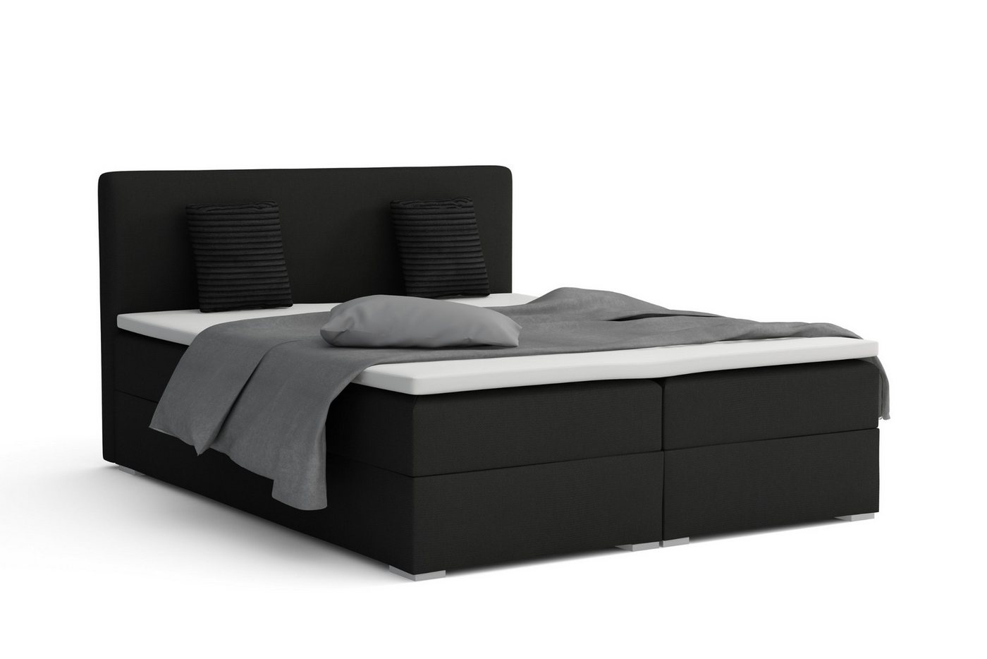 Deine Möbel 24 Boxspringbett BELLO Boxspring Komplettbett Polsterbett Bonellfederkernmatratzen (Beige Creme Grau Dunkelgrau Graphit Anthrazit Schwarz, 3-St., Boxbett Velours Samt 140x200 160x200 180x200 200x200), inkl. Bettkasten Topper Matratzen H3 H4 Deine Möbel 24 Boxspringbett BELLO Boxspring Komplettbett Polsterbett Bonellfederkernmatratzen (Beige Creme Grau Dunkelgrau Graphit Anthrazit Schwarz, 3-St., Boxbett Velours Samt 140x200 160x200 180x200 200x200), inkl. Bettkasten Topper Matratzen H3 H4 von Deine Möbel 24