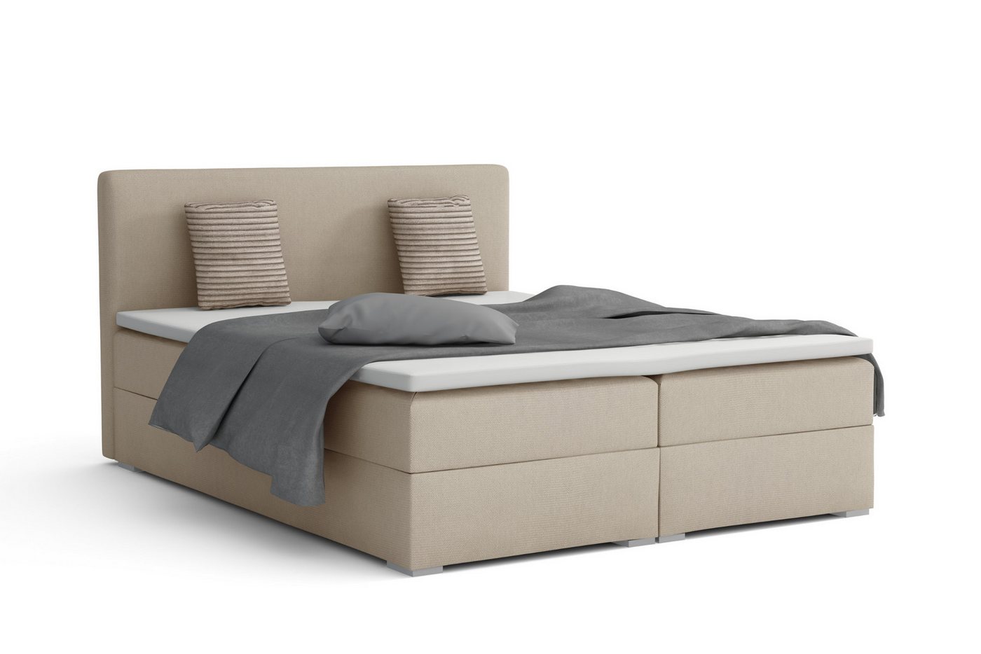 Deine Möbel 24 Boxspringbett BELLO Boxspring Komplettbett Polsterbett Bonellfederkernmatratzen (Beige Creme Grau Dunkelgrau Graphit Anthrazit Schwarz, 3-St., Boxbett Velours Samt 140x200 160x200 180x200 200x200), inkl. Bettkasten Topper Matratzen H3 H4 Deine Möbel 24 Boxspringbett BELLO Boxspring Komplettbett Polsterbett Bonellfederkernmatratzen (Beige Creme Grau Dunkelgrau Graphit Anthrazit Schwarz, 3-St., Boxbett Velours Samt 140x200 160x200 180x200 200x200), inkl. Bettkasten Topper Matratzen H3 H4 von Deine Möbel 24