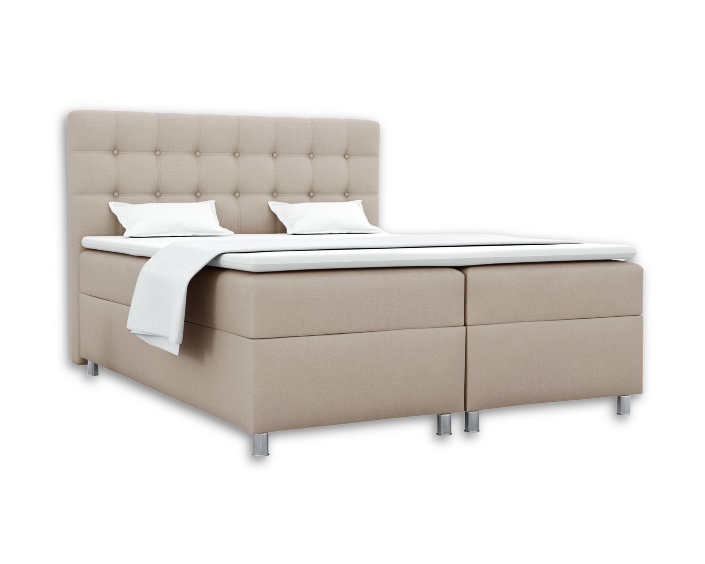 Deine Möbel 24 Boxspringbett BRILL Komplettbett inkl. Bonellfederkernmatratzen H3 (Polsterbett Matratzen H3 H4 zur Auswahl), inkl. Topper und Bettkästen, 120x200 140x200 160x200 180x200 200x200 von Deine Möbel 24