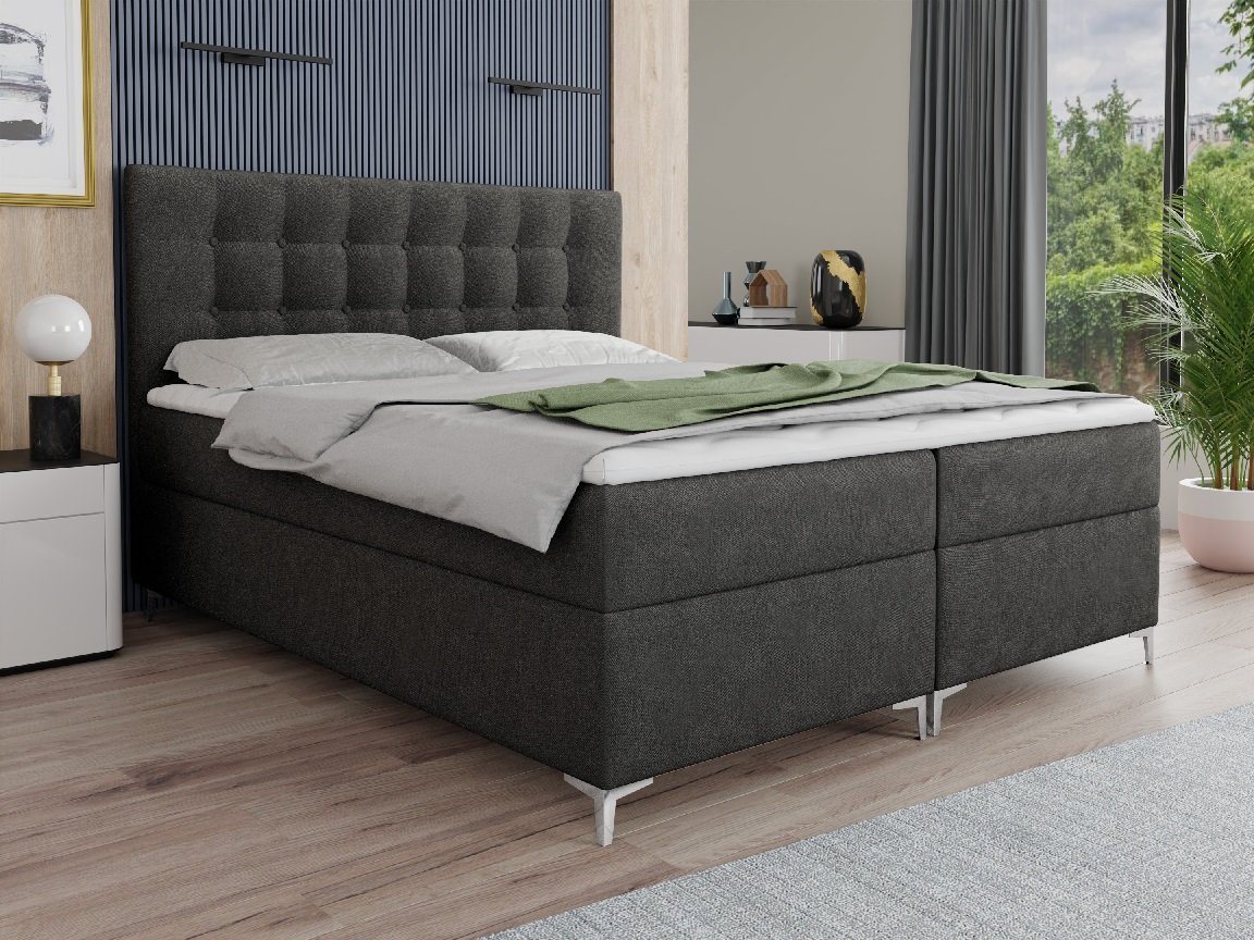 Deine Möbel 24 Boxspringbett Bett ERIK mit Bonell-Federkernmatratze H3 inkl. Topper (120z200 cm 140x200 cm, 160x200 cm, 180x200 cm, 200x200 cm) von Deine Möbel 24