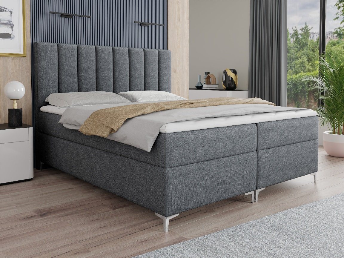 Deine Möbel 24 Boxspringbett CARIN inkl. Bonellfederkernmatratzen H3 (inkl. Topper, inkl. Matratzen H3 / Matratzen H4 zur Auswahl), 120x200 140x200 160x200 180x200 200x200 von Deine Möbel 24