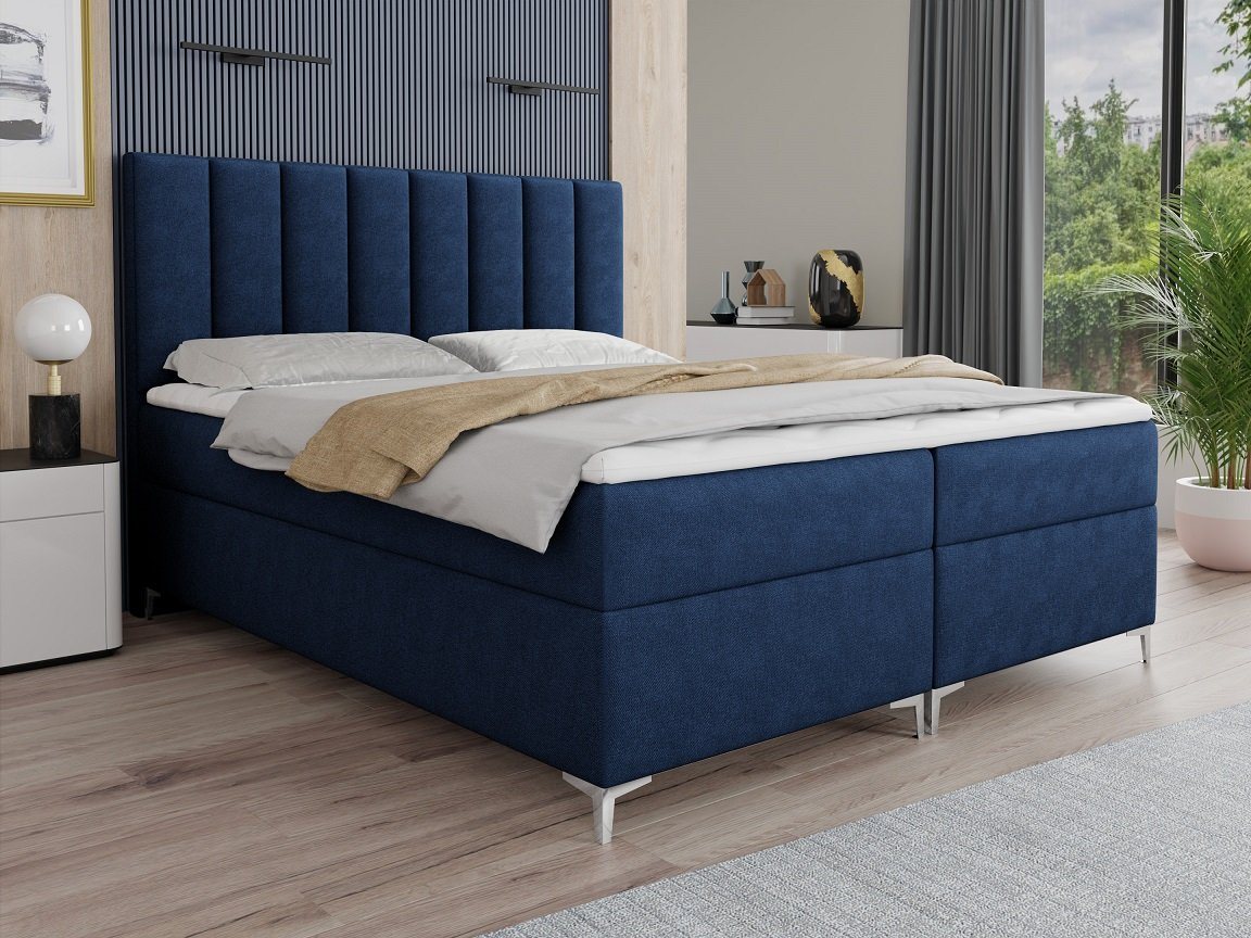 Deine Möbel 24 Boxspringbett CARIN inkl. Bonellfederkernmatratzen H3 (inkl. Topper, inkl. Matratzen H3 / Matratzen H4 zur Auswahl), 120x200 140x200 160x200 180x200 200x200 von Deine Möbel 24