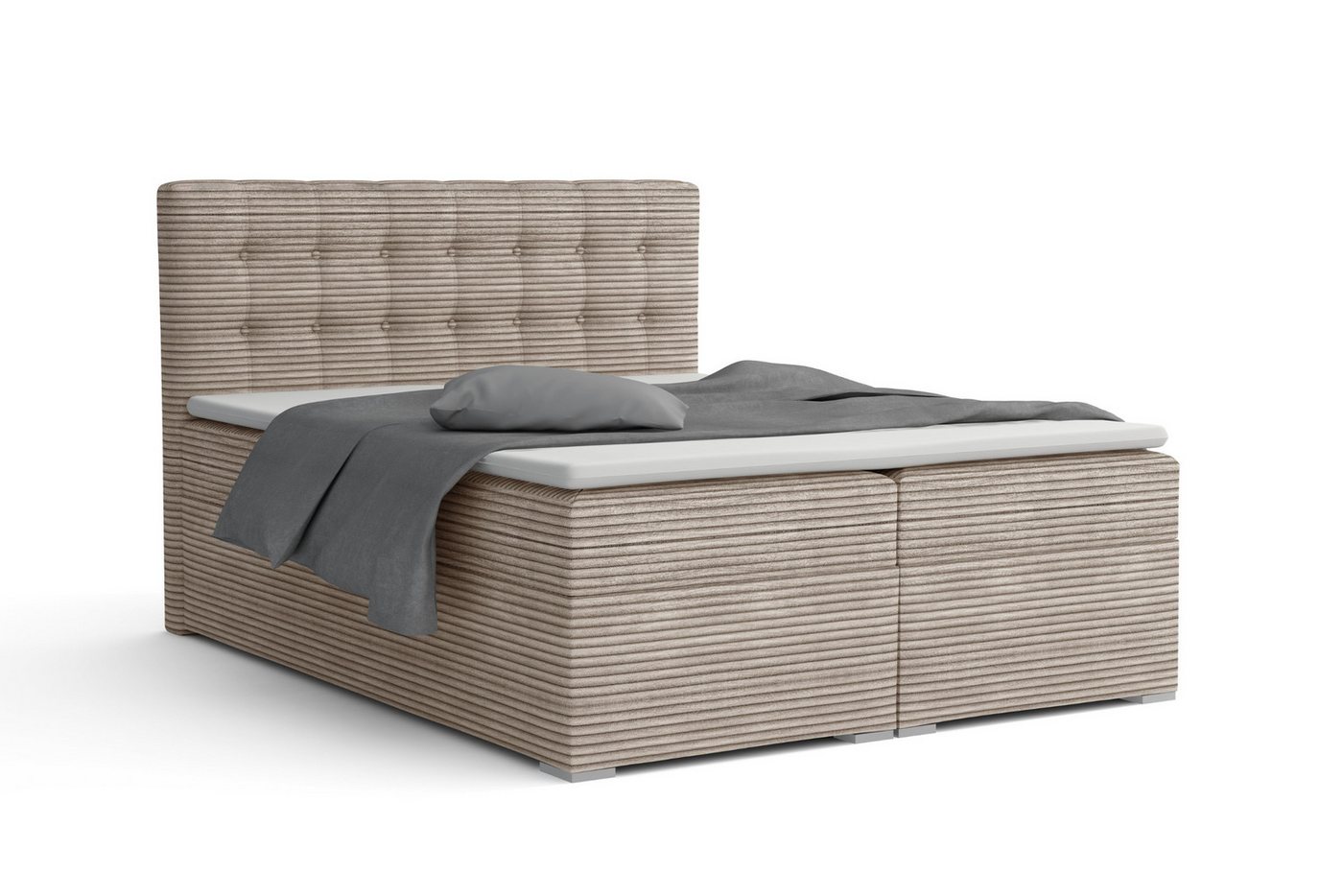 Deine Möbel 24 Boxspringbett CARLY Boxspring Komplettbett Polsterbett Bonellfederkernmatratzen H3 (Beige Creme Grau Dunkelgrau Graphit Anthrazit Schwarz, 3-St., Boxbett Cord Cord-Samt 120x200 140x200 160x200 180x200 200x200), inkl. Bettkasten Topper Matratzen H3 H4 Deine Möbel 24 Boxspringbett CARLY Boxspring Komplettbett Polsterbett Bonellfederkernmatratzen H3 (Beige Creme Grau Dunkelgrau Graphit Anthrazit Schwarz, 3-St., Boxbett Cord Cord-Samt 120x200 140x200 160x200 180x200 200x200), inkl. Bettkasten Topper Matratzen H3 H4 von Deine Möbel 24