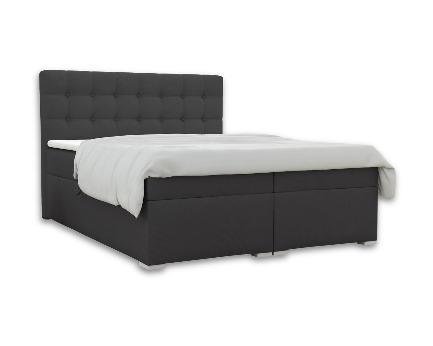 Deine Möbel 24 Boxspringbett CLAUDIA Komplettbett inkl. Bonellfederkernmatratzen H3 (Taschenfederkernmatratzen 7 Zonen H4 optional, Polsterbett Ehebett Bett mit Topper und Bettkästen, Matratzen H3 / H4), mit Topper, mit Bettkästen, 120x200 140x200 160x200 180x200 200x200 von Deine Möbel 24