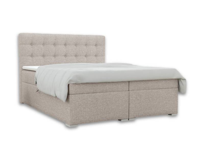 Deine Möbel 24 Boxspringbett CLAUDIA Boxbett Komplettbett inkl. Bonellfederkernmatratzen H3 (Taschenfederkernmatratzen 7 Zonen H4 optional Grau Hellgrau Schwarz Anthrazit Beige Samt Velour, 3-St., Polsterbett Ehebett Bett mit Topper und Bettkästen, Matratzen H3 / H4), mit Topper, mit Bettkästen, 120x200 140x200 160x200 180x200 200x200 von Deine Möbel 24