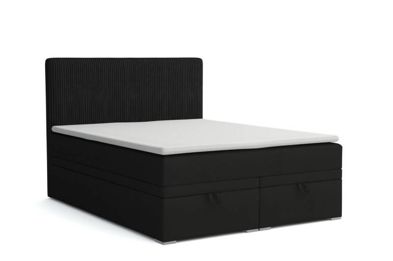 Deine Möbel 24 Boxspringbett DAGA Boxbett Polsterbett Komplettbett Bett mit einer Matratze H4 (Taschenfederkernmatratzen 7 Zonen H4 Grau Hellgrau Schwarz Anthrazit Beige Samt Velour, 3-St., Taschen-federkernmatratze 7 Zonen H4 PREMIUM Bett), inkl Topper, Bettkasten 120x200 140x200 160x200 180x200 200x200 von Deine Möbel 24