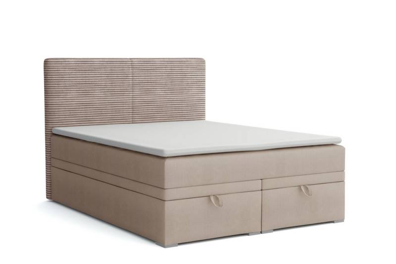 Deine Möbel 24 Boxspringbett DANIEL Boxbett Polsterbett Komplettbett Bett mit einer Matratze H4 (Taschenfederkernmatratzen 7 Zonen H4 Grau Hellgrau Schwarz Anthrazit Beige Samt Velour, 3-St., Taschen-federkernmatratze 7 Zonen H4 PREMIUM Bett), inkl Topper, Bettkasten 120x200 140x200 160x200 180x200 200x200 von Deine Möbel 24