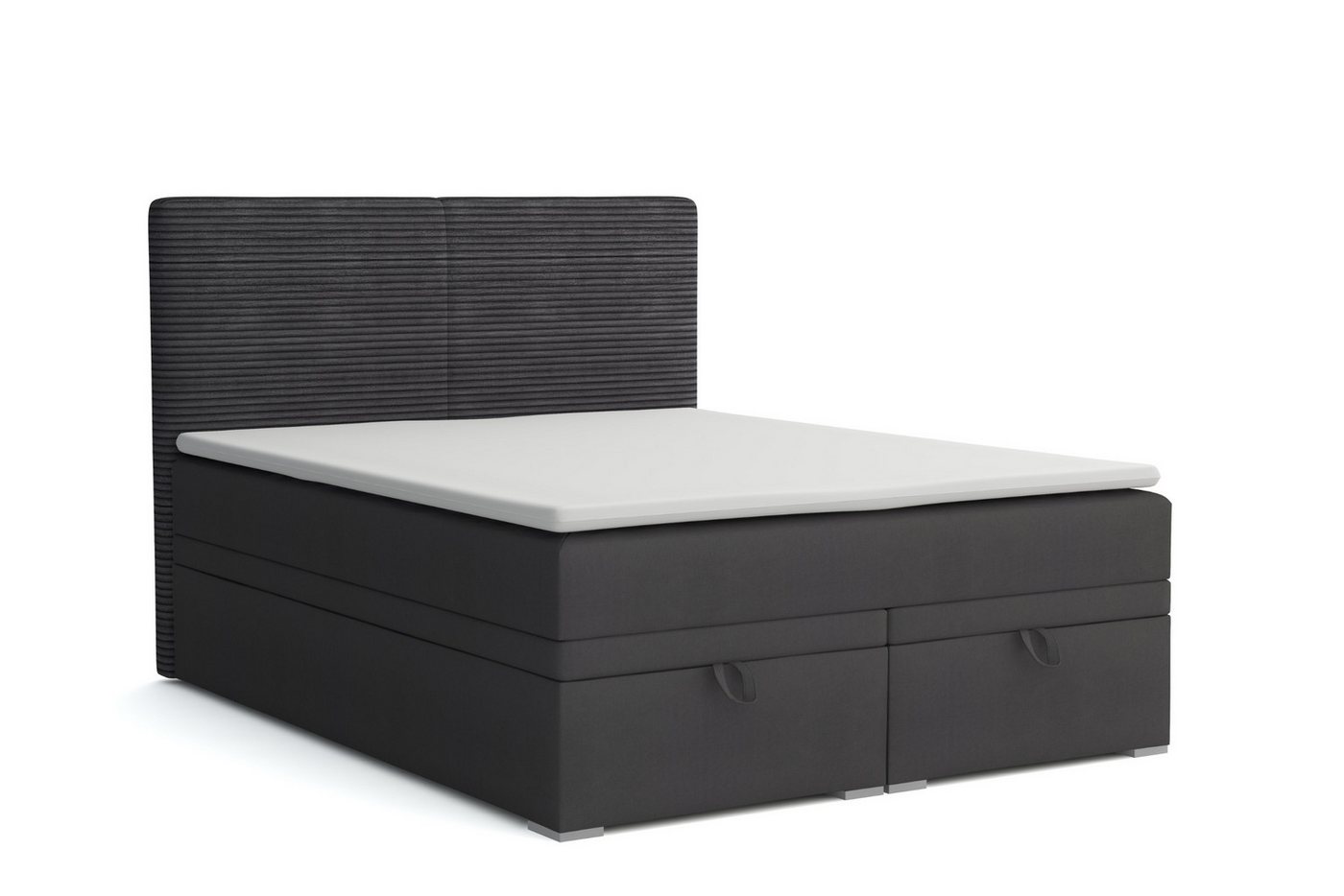 Deine Möbel 24 Boxspringbett DANIEL Boxbett Polsterbett Komplettbett Bett mit einer Matratze H4 (Taschenfederkernmatratzen 7 Zonen H4 Grau Hellgrau Schwarz Anthrazit Beige Samt Velour, 3-St., Taschen-federkernmatratze 7 Zonen H4 PREMIUM Bett), inkl Topper, Bettkasten 120x200 140x200 160x200 180x200 200x200 Deine Möbel 24 Boxspringbett DANIEL Boxbett Polsterbett Komplettbett Bett mit einer Matratze H4 (Taschenfederkernmatratzen 7 Zonen H4 Grau Hellgrau Schwarz Anthrazit Beige Samt Velour, 3-St., Taschen-federkernmatratze 7 Zonen H4 PREMIUM Bett), inkl Topper, Bettkasten 120x200 140x200 160x200 180x200 200x200 von Deine Möbel 24