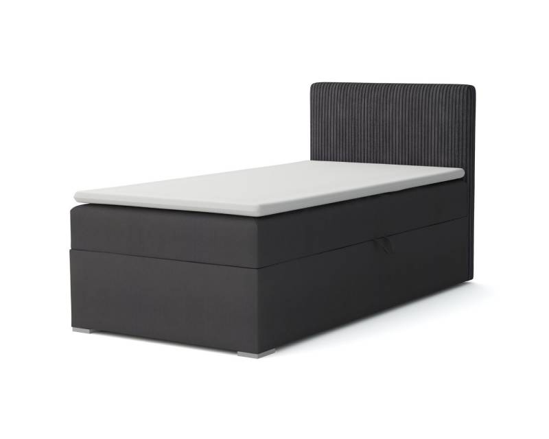 Deine Möbel 24 Boxspringbett DON Boxbett Einzelbett Polsterbett Jugendbett (Beige Hellgrau Grau Anthrazit Schwarz, 3-St., Set), 90x200 100x200 Velours Cord von Deine Möbel 24