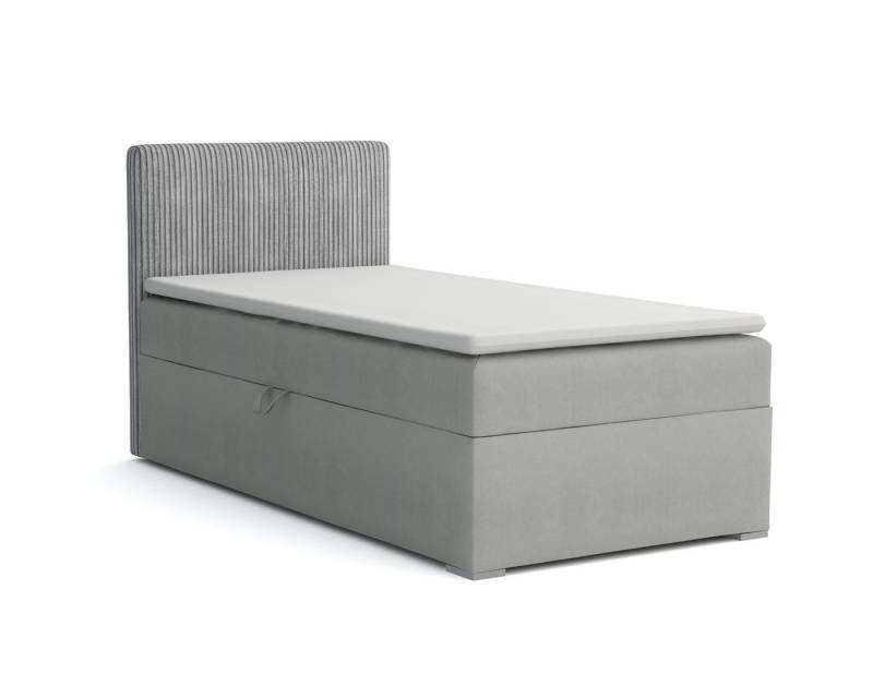 Deine Möbel 24 Boxspringbett DON Boxbett Einzelbett Polsterbett Jugendbett (Beige Hellgrau Grau Anthrazit Schwarz, 3-St., Set), 90x200 100x200 Velours Cord von Deine Möbel 24