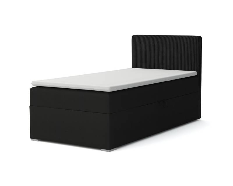 Deine Möbel 24 Boxspringbett DON Boxbett Einzelbett Polsterbett Jugendbett (Beige Hellgrau Grau Anthrazit Schwarz, 3-St., Set), 90x200 100x200 Velours Cord von Deine Möbel 24