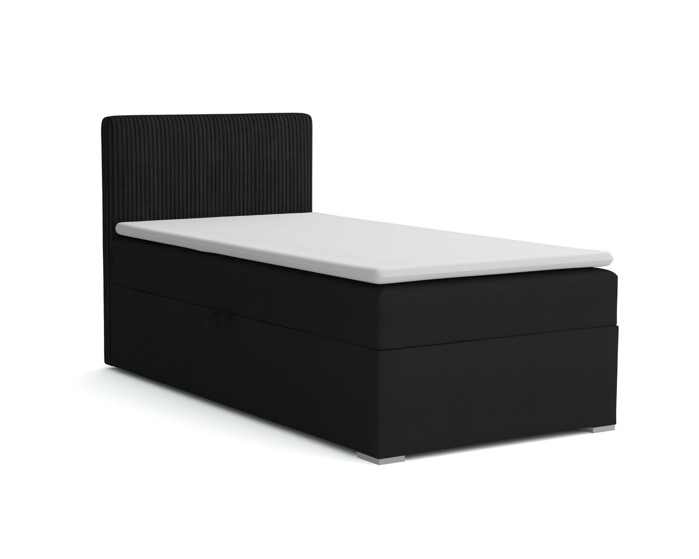 Deine Möbel 24 Boxspringbett DON Boxbett Einzelbett Polsterbett Jugendbett (Beige Hellgrau Grau Anthrazit Schwarz, 3-St., Set), 90x200 100x200 Velours Cord von Deine Möbel 24