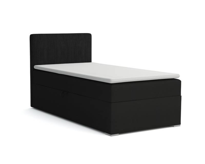 Deine Möbel 24 Boxspringbett DON Boxbett Einzelbett Polsterbett Jugendbett (Beige Hellgrau Grau Anthrazit Schwarz, 3-St., Set), 90x200 100x200 Velours Cord von Deine Möbel 24