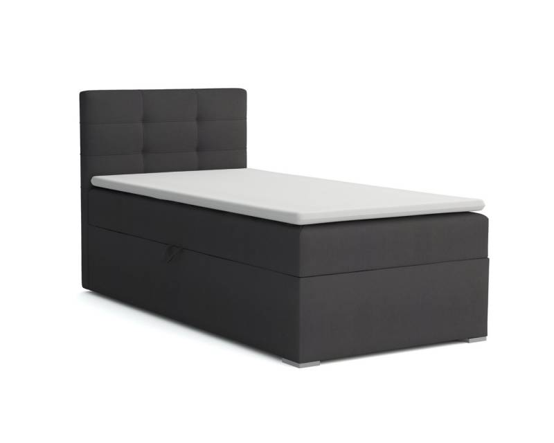 Deine Möbel 24 Boxspringbett FLO Boxbett Einzelbett Polsterbett Jugendbett (Beige Hellgrau Grau Anthrazit Schwarz, 2-St., Bonellfederkernmatratze H3 Taschenfederkernmatratze H4), 90x200 100x200 Veloursstoff von Deine Möbel 24