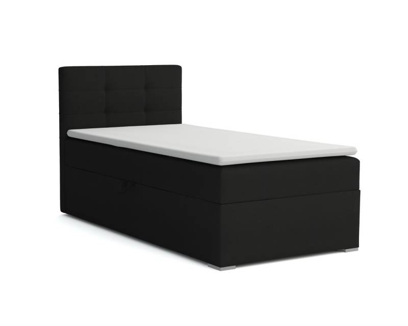 Deine Möbel 24 Boxspringbett FLO Boxbett Einzelbett Polsterbett Jugendbett (Beige Hellgrau Grau Anthrazit Schwarz, 2-St., Bonellfederkernmatratze H3 Taschenfederkernmatratze H4), 90x200 100x200 Veloursstoff von Deine Möbel 24