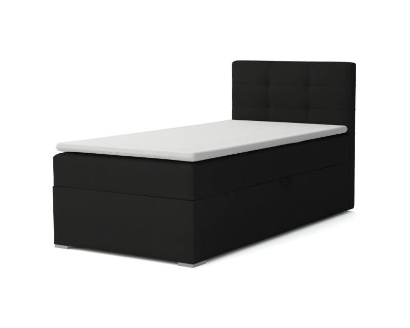 Deine Möbel 24 Boxspringbett FLO Boxbett Einzelbett Polsterbett Jugendbett (Beige Hellgrau Grau Anthrazit Schwarz, 2-St., Bonellfederkernmatratze H3 Taschenfederkernmatratze H4), 90x200 100x200 Veloursstoff von Deine Möbel 24