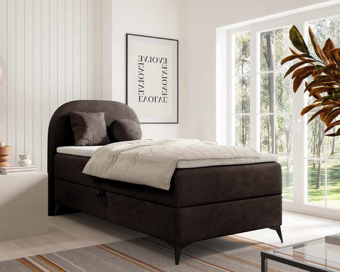 Deine Möbel 24 Boxspringbett JENNY Komplettbett Polsterbett Bett Bonellfederkernmatratzen H3 (Jugendbett Hotelbett Taschenfederkernmatratzen 7 Zonen H4 optional, 3-St., Ehebett Matratzen H3 / H4 Velours Samt Beige Grau Blau Türkis Braun), inkl Topper Bettkästen, 100x200 140x200 160x200 180x200 abgerundet von Deine Möbel 24