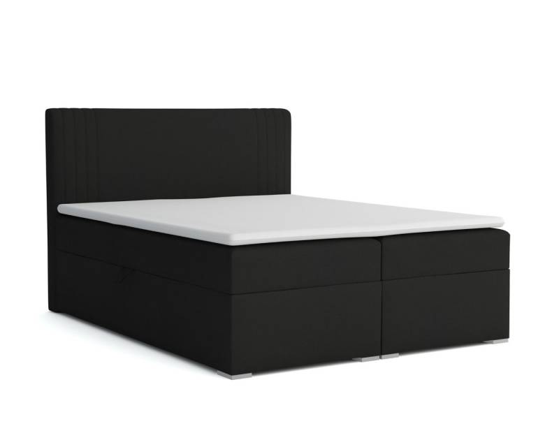 Deine Möbel 24 Boxspringbett KAI Komplettbett Polsterbett inkl. Bonellfederkernmatratzen H3 (Boxbett Beige Graphit Grau hellgrau Schwarz, 3-St., 120x200 140x200 160x200 180x200 200x200 Matratzen H4 optional), mit Bettkasten und Topper verschiedene Größen und Härtegraden von Deine Möbel 24
