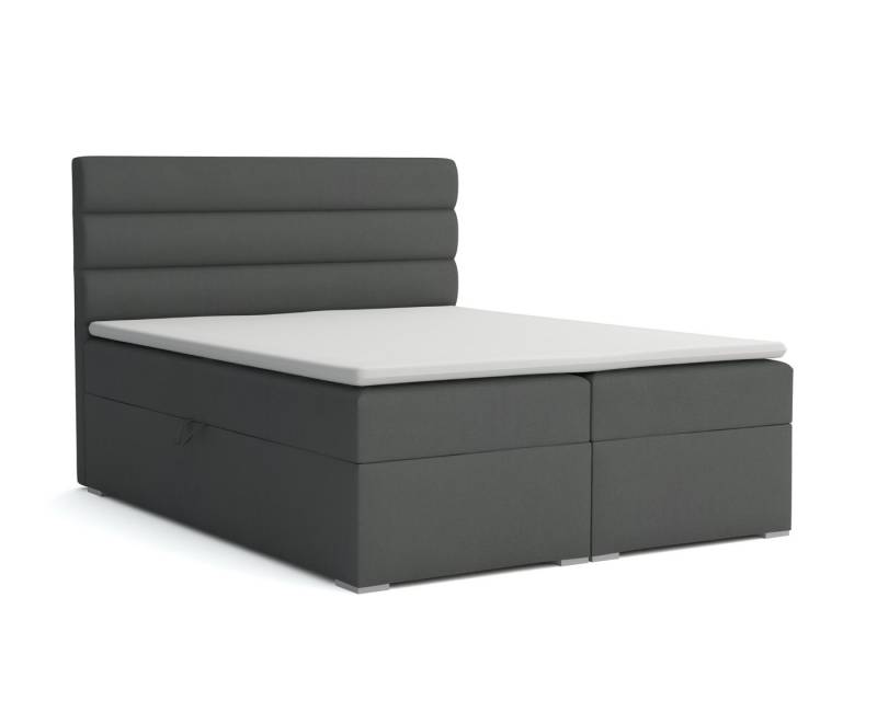 Deine Möbel 24 Boxspringbett KORNEL 120x200 140x200 160x200 180x200 200x200 Ehebett Bett (Creme Beige Grau Hellgrau Graphit Schwarz, 3-St., Boxspring inkl. Bonell-Federkernmatratzen H3, inkl. Kaltschaum-Topper), Boxbett Polsterbett Komplettbett Matratze H3 / H4 zur Auswahl von Deine Möbel 24