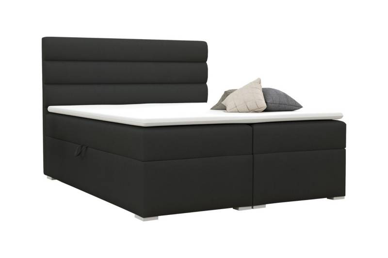 Deine Möbel 24 Boxspringbett KORNEL 120x200 140x200 160x200 180x200 200x200 Ehebett Bett (Creme Beige Grau Hellgrau Graphit Schwarz, 3-St., Boxspring inkl. Bonell-Federkernmatratzen H3, inkl. Kaltschaum-Topper), Boxbett Polsterbett Komplettbett Matratze H3 / H4 zur Auswahl von Deine Möbel 24
