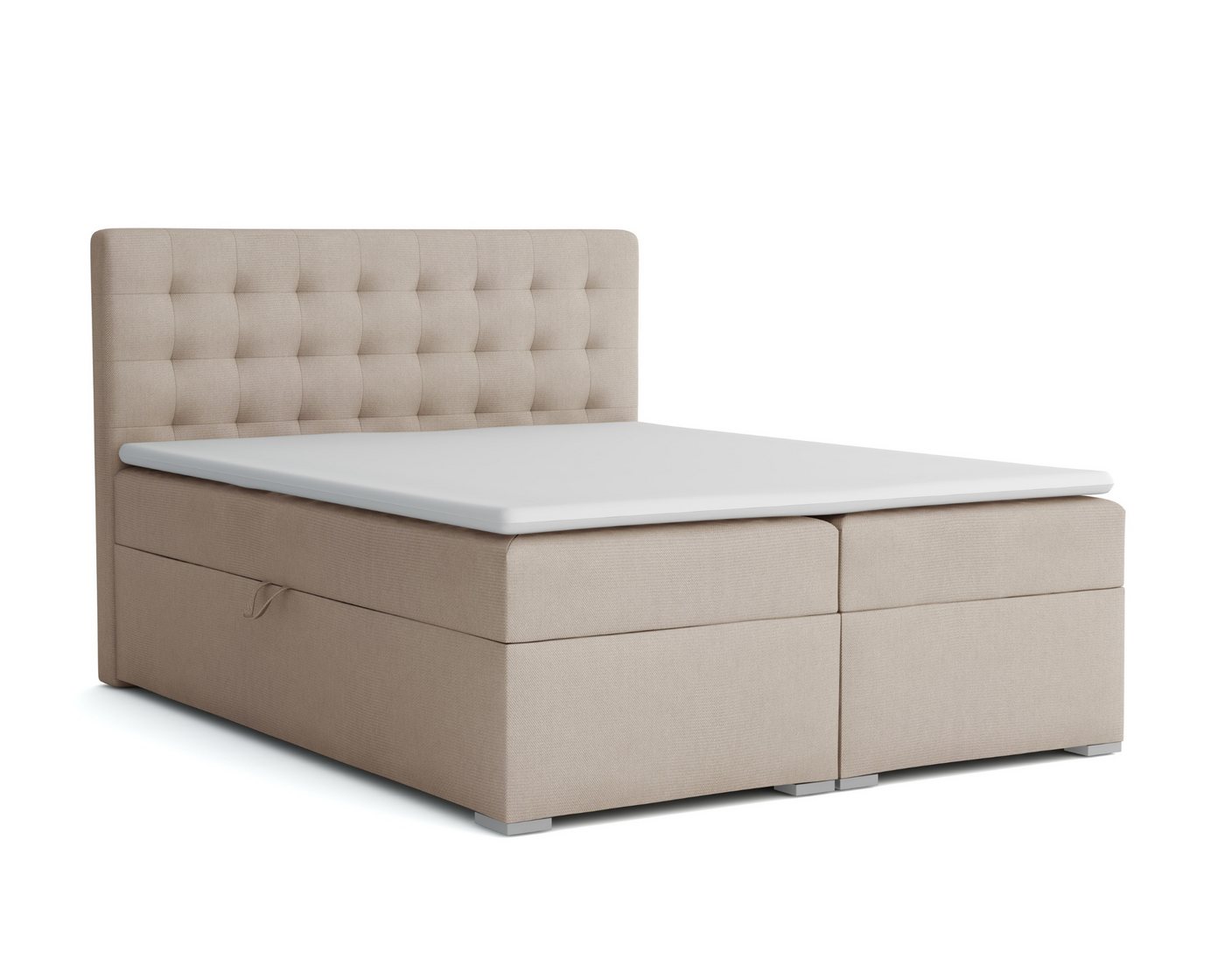 Deine Möbel 24 Boxspringbett LIVIA Boxspring Komplettbett Polsterbett Bonellfederkernmatratzen H3 (Boxbett 120x200 140x200 160x200 180x200 200x200), inkl. Bettkasten Topper Matratzen H3 H4 zur Ausawhl von Deine Möbel 24