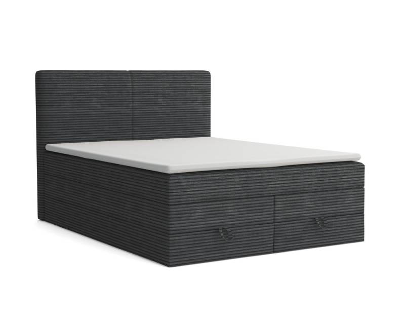 Deine Möbel 24 Boxspringbett LOFT DUO Boxspring Komplettbett Polsterbett Bonellfederkernmatratzen (ganz in Cord Cord-Samt, 2 Bonellfederkernmatratzen H3 + 1 Taschenfederkenmatratze H3), 140x200 160x200 180x200 180x200 200x200 inkl. Bettkasten von Deine Möbel 24