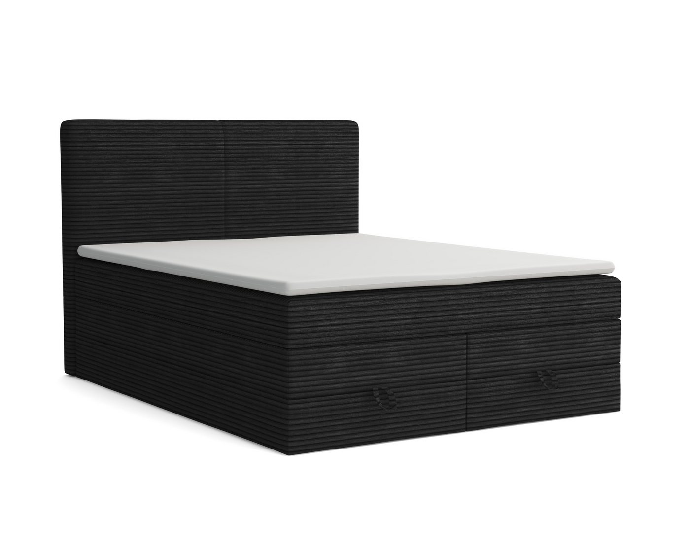Deine Möbel 24 Boxspringbett LOFT DUO Boxspring Komplettbett Polsterbett Bonellfederkernmatratzen (ganz in Cord Cord-Samt, 2 Bonellfederkernmatratzen H3 + 1 Taschenfederkenmatratze H3), 140x200 160x200 180x200 180x200 200x200 inkl. Bettkasten von Deine Möbel 24