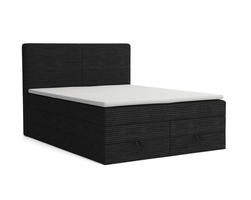 Deine Möbel 24 Boxspringbett LOFT DUO Boxspring Komplettbett Polsterbett Bonellfederkernmatratzen (ganz in Cord Cord-Samt, 2 Bonellfederkernmatratzen H3 + 1 Taschenfederkenmatratze H3), 140x200 160x200 180x200 180x200 200x200 inkl. Bettkasten von Deine Möbel 24